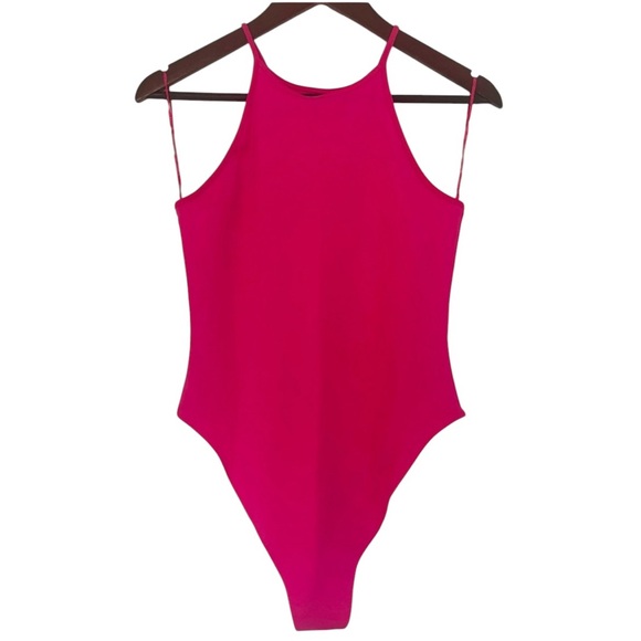 NWT🌺Zara•Halter Neck Hot Pink Bodysuit - Picture 4 of 8